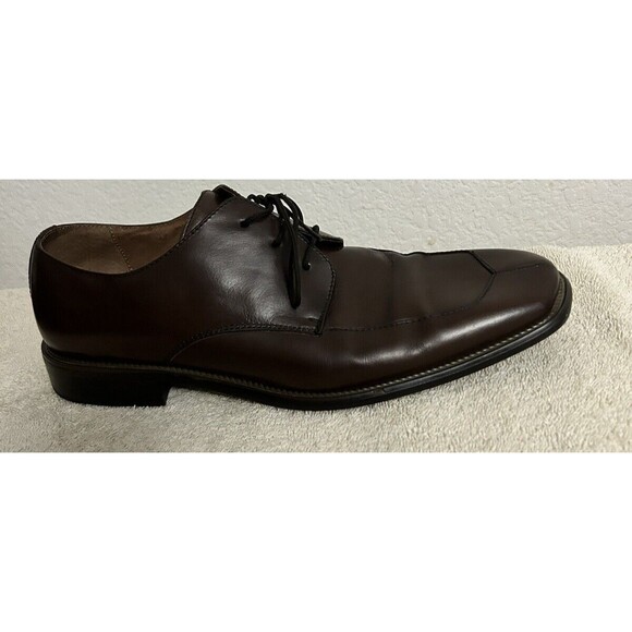 Stacy Adams Men\'s 10.5 M Brown Leather Lace Up Shoes Square Toe Oxford Stitch main image 8